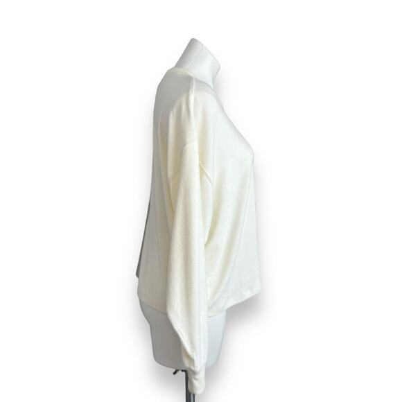 Z Supply Sweatshirt Esme Color Block Long Sleeve Top Bone Taupe Brushed Jersey L - Picture 11 of 13